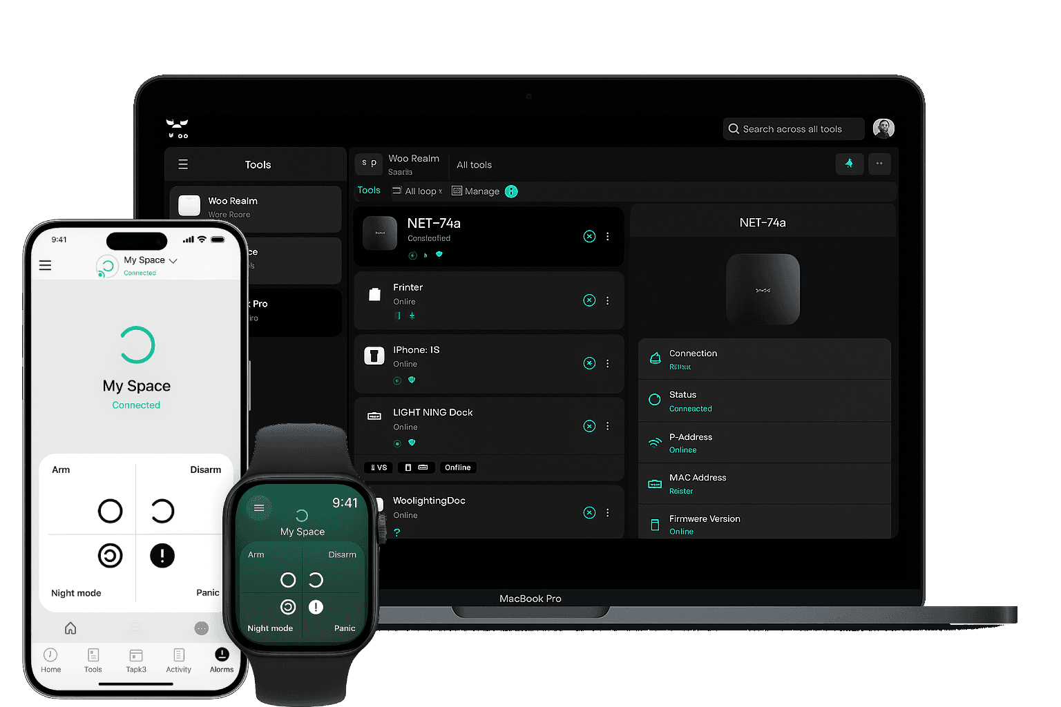 Aplicação PABS no ecrã de um computador